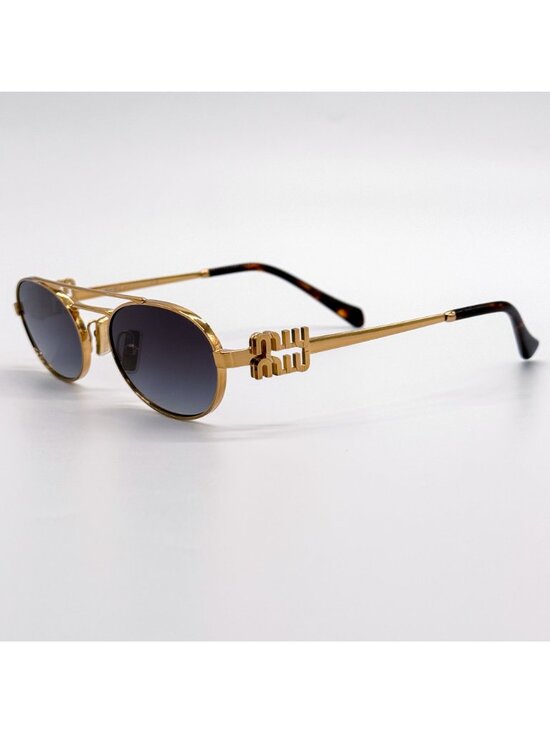 NEW MIU MIU SUNGLASSES MU54ZS 7OE5D1 WOMEN GOLD/GRAY MU 54ZS, SMU 54Z EYEWEAR main image 4